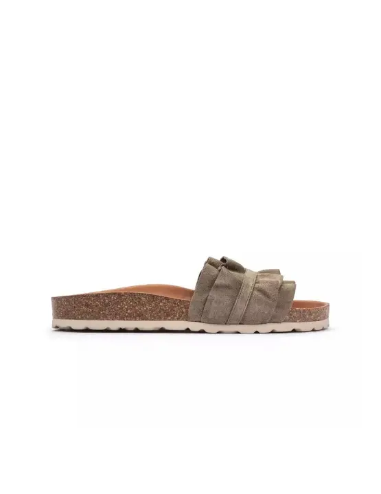 Sandalias Verbenas Rocio Serraje Mujer Kaki - 1