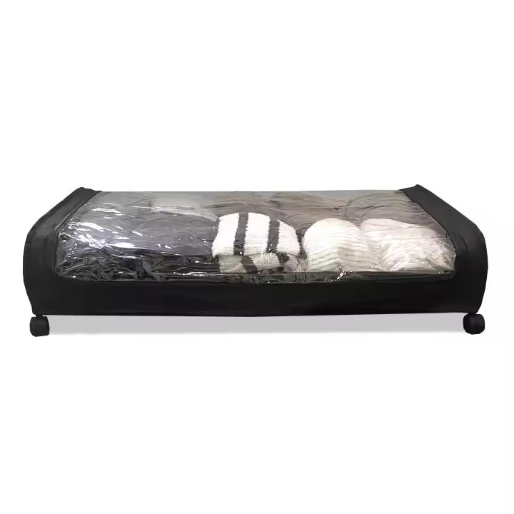 Organizador de Ropa Bajo Cama Round Nyana Home – Diseño Plegable con Ruedas y Tapa Transparente – Almacenamiento Compacto para Ropa, Zapatos y Textiles – Perfecto para Espacios Reducidos - 1
