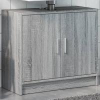 vidaXL Armario de lavabo madera de ingeniería 63x29x55 cm en color Gris sonoma/Gris hormigón/Negro y más | almacenamiento funcional diseño moderno para baño dormitorio sala - details 0