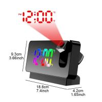 Reloj De Alarma Creativo Con Proyección En Pared 180° Rotativo Pantalla LED Silenciosa De Colores Regalo Para Dormitorio - details 4