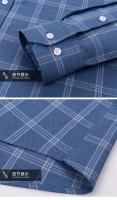 Camisa Larga De Manga Para Hombres De Talla Grande 6XL Algodón 100% Casual Con Bolsillo Y Pato Plaid Oxford Tejido Cómodo Primavera Otoño Sin Hierro - details 17