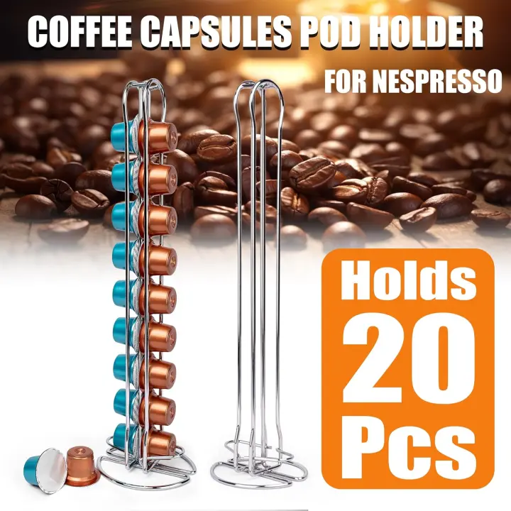 C.A - Organizador de Cápsulas de Café, 20-40 Cápsulas de Nespresso, Portacapsulas Acero Inoxidable Para Mesa, Oficina, Comedor - 1