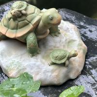 Estatua De Tortuga Madre Y Hijo En Resina Para Jardín Decoración Creativa Para Pila De Peces Y Roca Regalo De Acción De Gracias - details 1