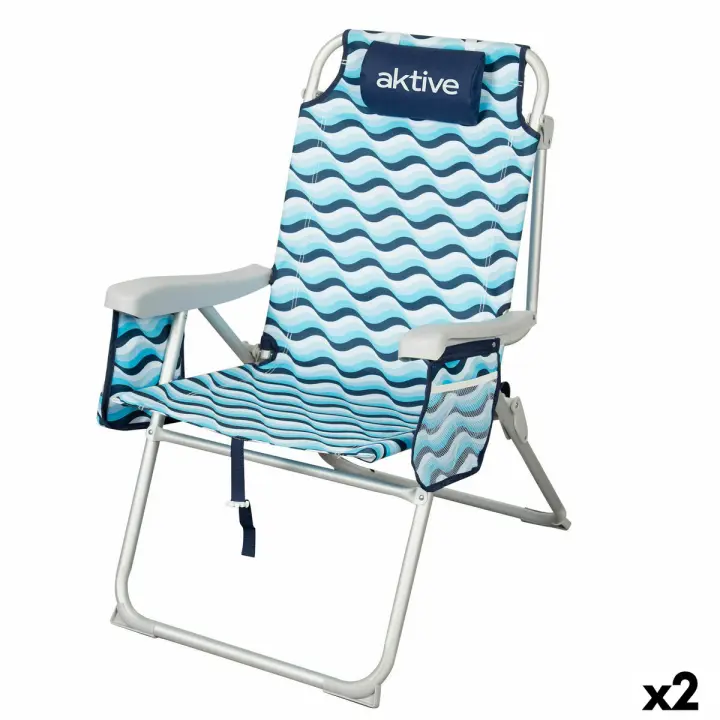 Silla de Playa Aktive 48 x 95 x 78 cm (2 Unidades) - 1