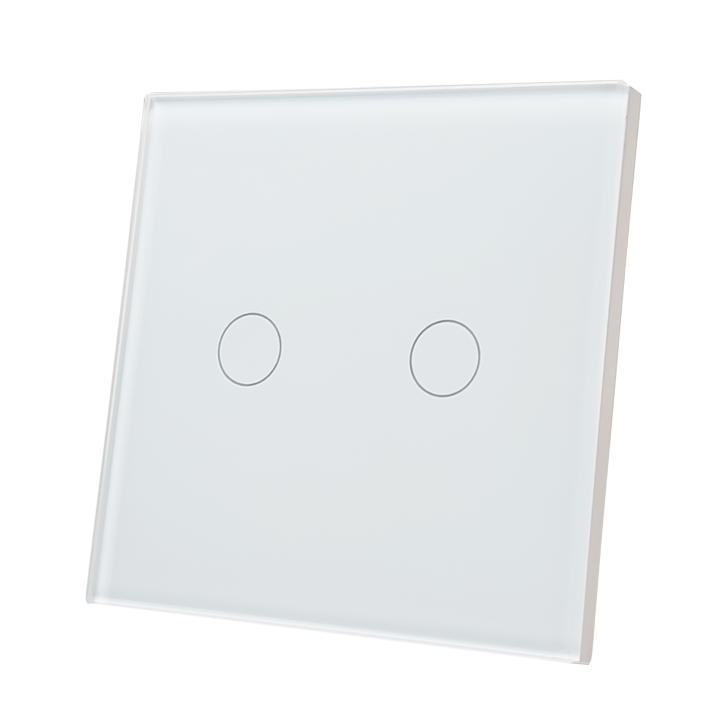 LED ATOMANT Interruptor de Cristal Inteligente ZigBee 3.0, 2 Vías (2 Gang), Requiere HUB ZigBee, Compatible con App Smart Life y Tuya, Control por Voz con Alexa y Google Assistant, Pulsador Táctil para Iluminación Domótica, Ideal para Viviendas y Oficinas