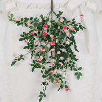 Rosa Artificial Colgante De Encaje UV Resistente Para Interior Exterior Jardín Porche Boda Decoración De Pared Flor Falsa De Seda Para Aniversario Baño Fiesta - details 6