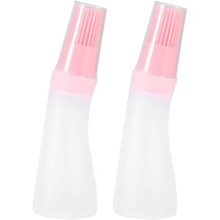 2 cepillos de cocina de silicona, cepillo de repostería con cepillo para botella de aceite para barbacoa, pasteles, horneado, parrilla - 1