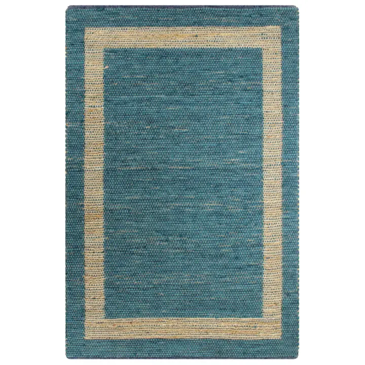 vidaXL Alfombra de yute tejida a mano 160x230 cm Color Amarillo,  Azul,  y mas Alfombras de área  Alfombra de Piso para Sala de Estar Dormitorio Habitación Salón - 1
