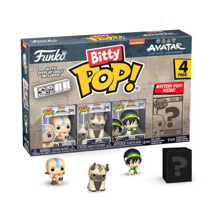 FUNKO BITTY POP! AVATAR: LA LEYENDA DE AANG- AANG CON MOMO, APPA, TOPH, Y ¿?, 73056, TIENDA CON LICENCIA OFICIAL - 1