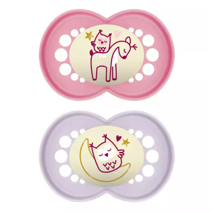 MAM CHUPETE ORIGINAL PURE NIGHT 16+ MESES SILICONA ROSA (2 UNIDADES) - 1