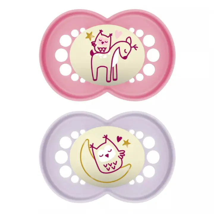 MAM CHUPETE ORIGINAL PURE NIGHT 16+ MESES SILICONA ROSA (2 UNIDADES) - 1