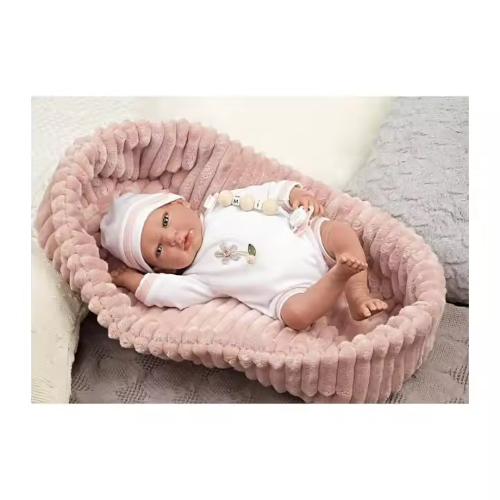 MUÑECA Reborn ARIAS 40 CM. Lola Rosa Con CAPAZO - 1