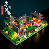 Bloques De Construcción Micro Modelo Torre Del Lago Occidental Con Árboles Y Luz DIY De Diamante Para Niños Y Adultos Regalo - details 3