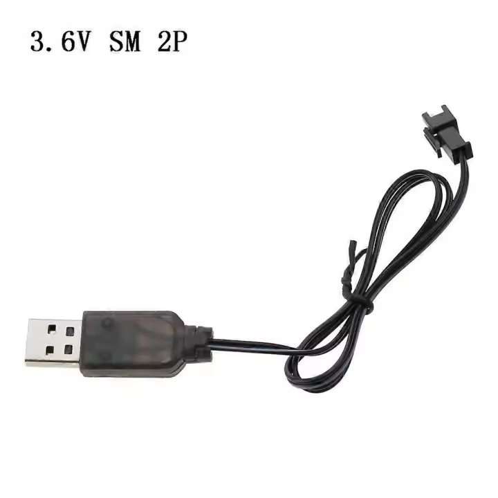 Cargador USB con conector SM de 3,6 V/4,8 V/6 V/7,2 V y 250 mA con indicador LED de carga para baterías de NiMH, NiCD, RC, coches, robots y juguetes. - 1