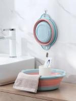 Cuenco Plegable Portátil Para Lavado De Rostro Y Lavandería Durable Y Espaciosa En Viajes Color Azul Rosa Verde Tamaño 32cm - details 7