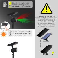 Proyector De Láser LED Inteligente Con Sensor De Movimiento Y Luz Solar Para Exterior Decoración De Jardín Rotativo 360° Impermeable IP65 - details 12