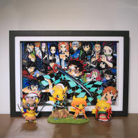 Figuras De Colección Anime Hot Pikachu Cosplay Demon Slayer Tanjirou Nezuko Zenitsu Inosuke PVC 9CM Regalo De Cumpleaños Para Niños - details 0