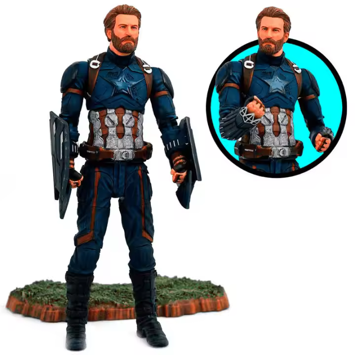 Figura articulada Capitan America Vengadores Avengers Marvel 18cmFigura  Coleccionable - Idea de Regalo- Mercancia Oficial - Juguetes para Niños y Adultos - Movies Fans - Muñeco para Coleccionistas y Exposición - 1