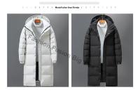 Abrigo De Pollo Blanca Hinchado Para Hombres Chaqueta De Invierno Con Capucha Casual De Color Sólido Outerwear Para Parejas Ropa Exterior - details 2