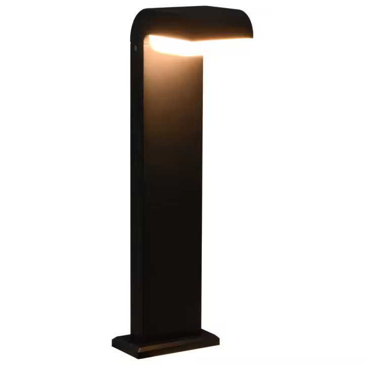 vidaXL Lámpara LED de pared para jardín ovalada negra 9 W - 1
