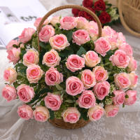 Rosa Artificial De Seda Con Ramo 1PC Flores Artificiales Para Decoración Y Bouquet De Novia 10 Cabezas De Rosas Bellas Y Realistas - details 15