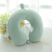 Almohada De Cuello En Forma De U De Memoria Suave Para Viaje En Coche Y Oficina Color Sólido Rebound Lento Algodón Piel De Pollo Uso Diario Decorativa - details 8