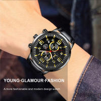Reloj De Hombre De Acero Inoxidable Con Correa De Cuero Cuarzo Reloj De Pulsera Con Calendario Y Manos Luminosas Reloj Casual Para Hombre - details 1