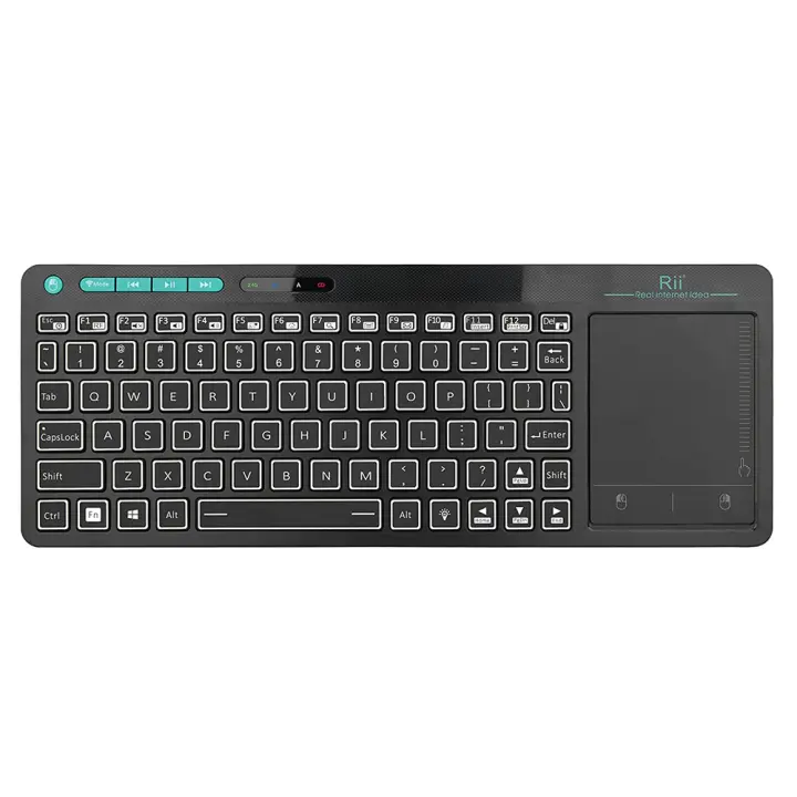 Teclado Bluetooth Inalámbrico Rii K18S Mini Con 2 LED Backlit Colores Para Android TV Box / PC Rechargeable Multimedia Con Ratón - 1