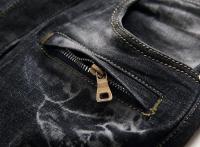 Jean Retro De Buzo Para Hombre Estilo Moderno Con Bolsillo Y Cierre De Cremallera Tejido De Dénim Elástico Slim Straight - details 6