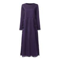Vestido De Crochet De Encaje Otoño ZANZEA Invierno Para Mujer Sudadera Con Capucha Manga Larga Suéter Pullover De Fleece Sundress De Cuello Redondo Longitud Hombros - details 14