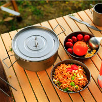 Tiartisan Olla De Sopa De Titanio 2.1L Con Manija Plegable Gran Capacidad Para Camping Al Lightweight Con Tapa - details 11