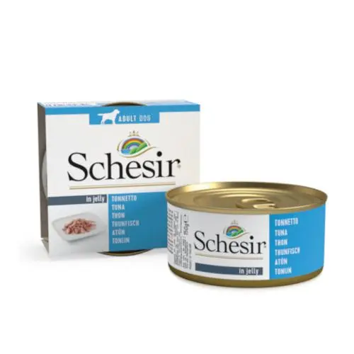 Schesir Adult con Atún en Gelatina Latas para Perros - 10 unidades x 150gr - 1