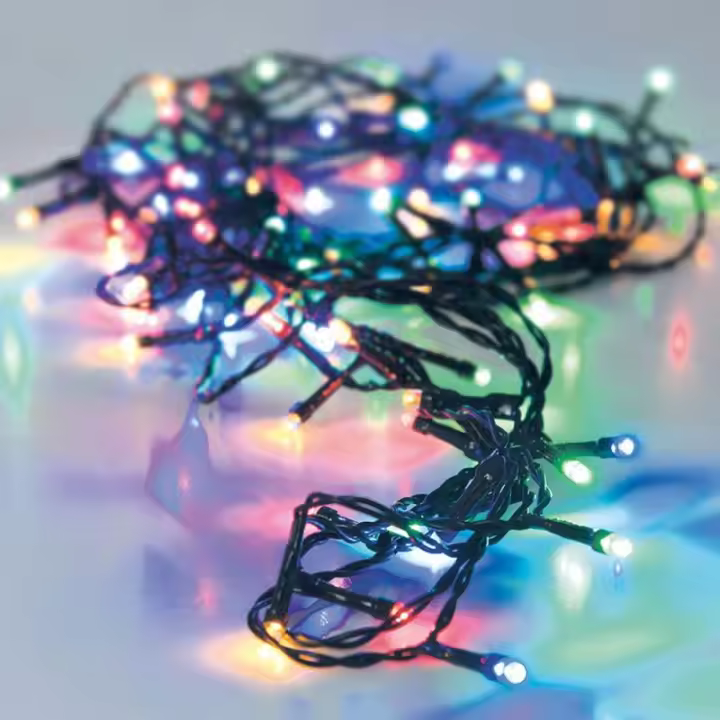 Genérico NO MARCA Guirnalda a Pilas Cable Verde 48 LED Multicolor IP44 Multifuncional EDM 71327 - Adornos Navideños - 1