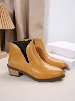 SP Botas Chelsea nuevo Botas de Mujer Botas Gruestas Tacón Bajo Botas de cuero botines retro Primavera y botas individuales Botas Cortas Mujer, - details 2