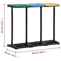 vidaXL Soportes para bolsas de basura con tapa PP multicolor 240-330 L - details 7