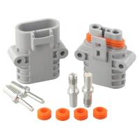 Par De Conectores De Cable Para Pala De Pared 50Amp 600V 6AWG Gris Para Panel Solar Y Equipo De Elevación Envío Gratis - details 0