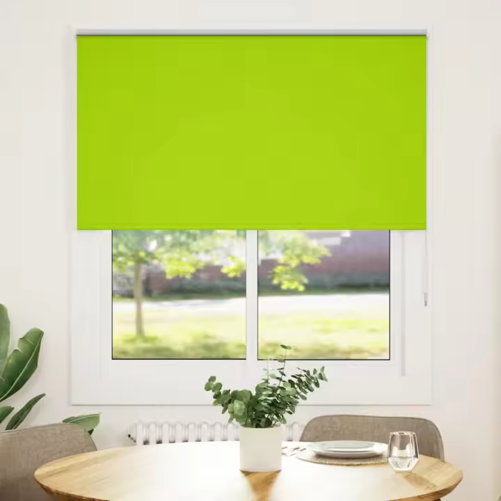 Estor Enrollable Opaco hojas verde 120x130cm Tela Ancho 116,6cm - 1