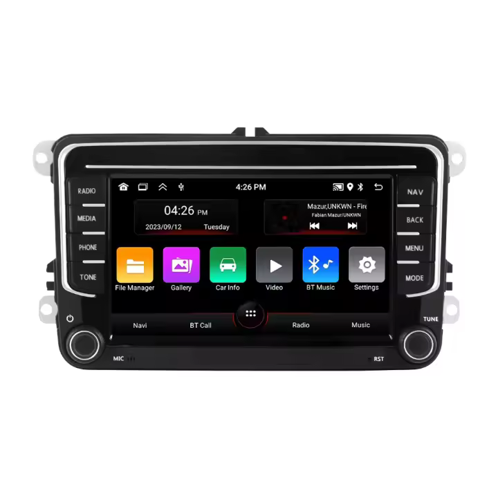 Radio De Coche NaviFly 7" Carplay Android 13 Multimedia Compatible Con VW Volkswagen Skoda Octavia Golf 5 6 Touran Passat B6 Polo Jetta Con Funciones De GPS Y Control De Volante - 1