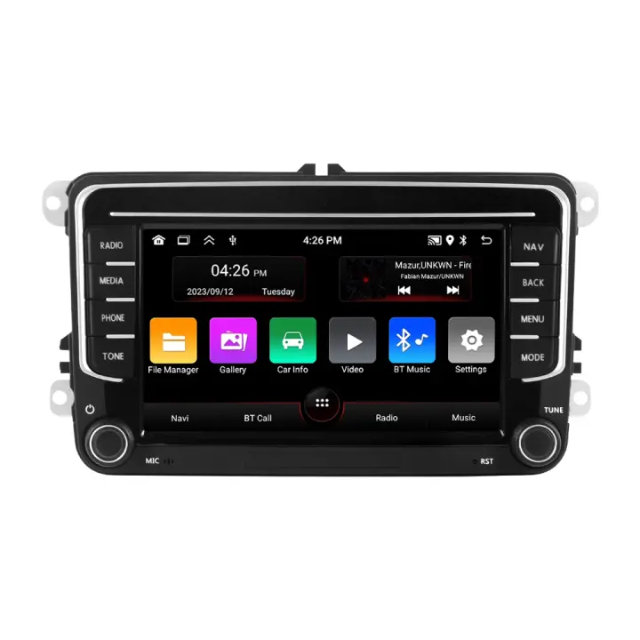 Radio De Coche NaviFly 7" Carplay Android 13 Multimedia Compatible Con VW Volkswagen Skoda Octavia Golf 5 6 Touran Passat B6 Polo Jetta Con Funciones De GPS Y Control De Volante - 1
