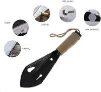 Garden Dig Tool, Stainless Steel Garden Shovel, Mini Garden Shovel Tool, Mini Garden Shovel, Metal Garden Shovel, for Gardening, Agriculture, Camping (Black) - details 3
