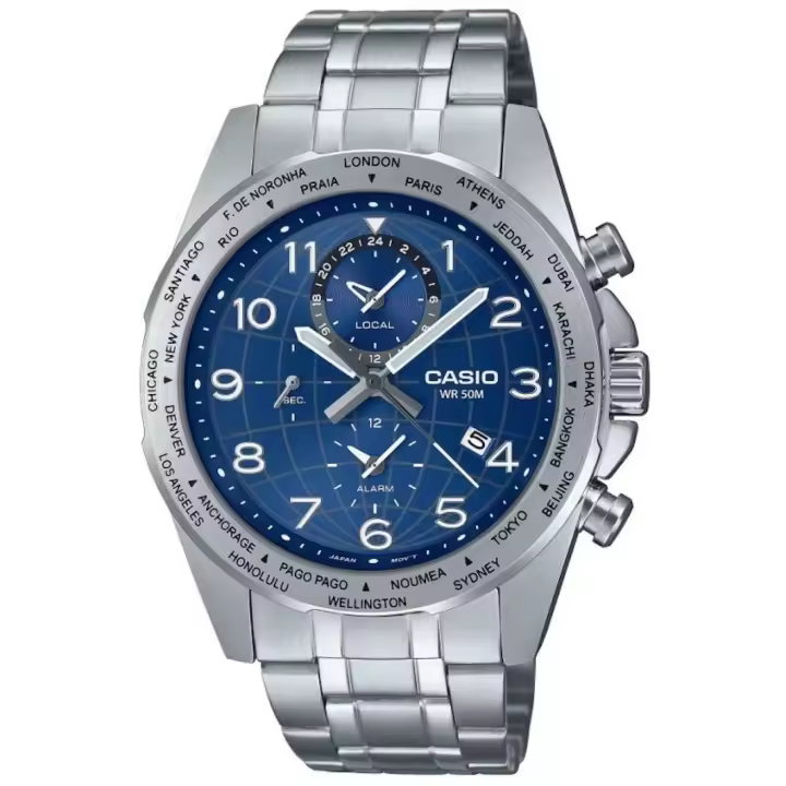 reloj deportivo hombre Casio MTP-W500D-2AV 43.9mm 50m WR Hora Mundial - 1