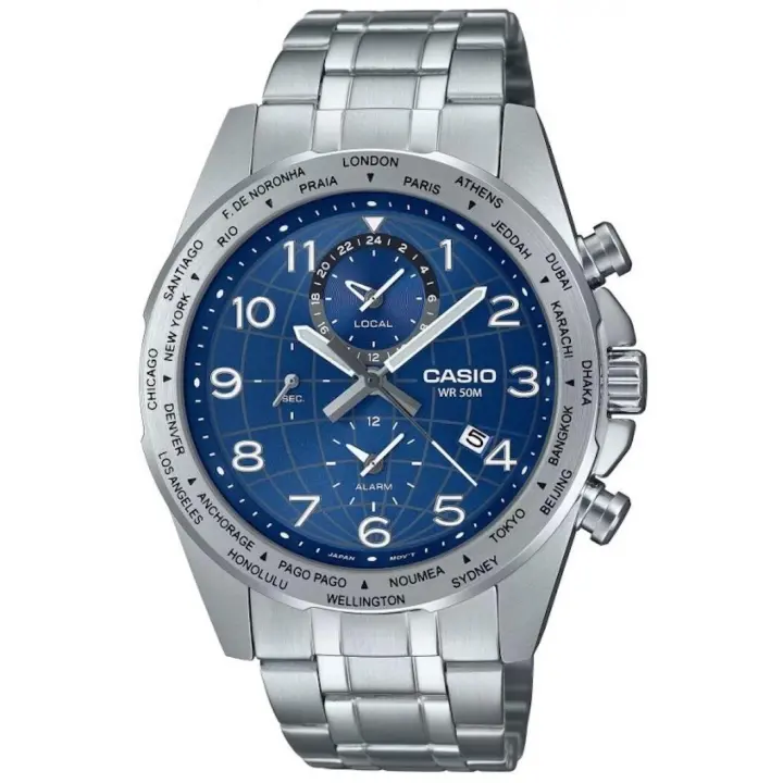 reloj deportivo hombre Casio MTP-W500D-2AV 43.9mm 50m WR Hora Mundial - 1