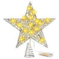 Estrella LED Para Árbol De Navidad Toppers Operada Por Batería Decoración De Fiesta En Sala Luz De Año Nuevo - details 10
