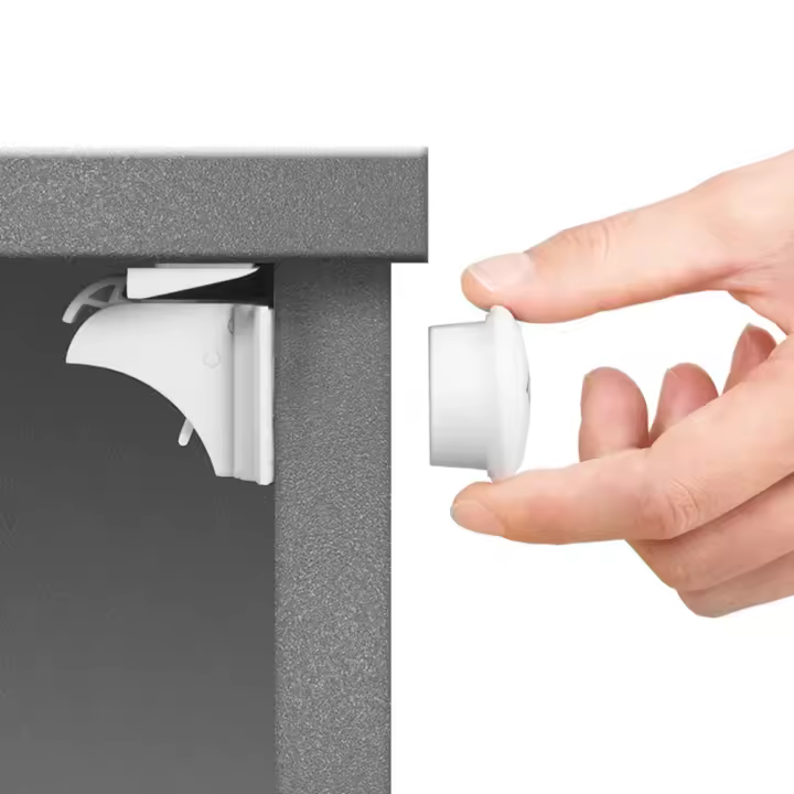 Cerradas Magnéticas de Seguridad para Gabinetes - Modelo Oculto - Pack de 4 - Incluye Cinta Adhesiva 3M Free - 1
