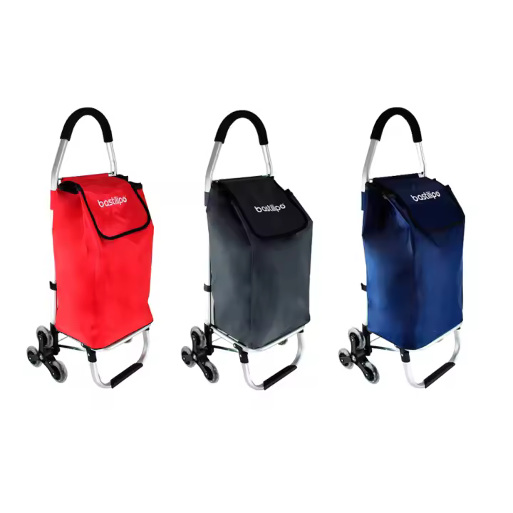 Carro de la Compra Andrea - Bastilipo - Varios Colores - 6 Ruedas - Largo 10 x Ancho 44 x Alto 99 cm - Sube Escaleras - Plegable - Con bolsillo - Ruedas Silenciosas - 1