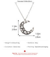 Collar Dark Rose Para Mujer Estilo Punk Hip Hop Colgante De Luna Cadena De Collar Trendy Para Parejas Metal Aleación Clásica - details 0