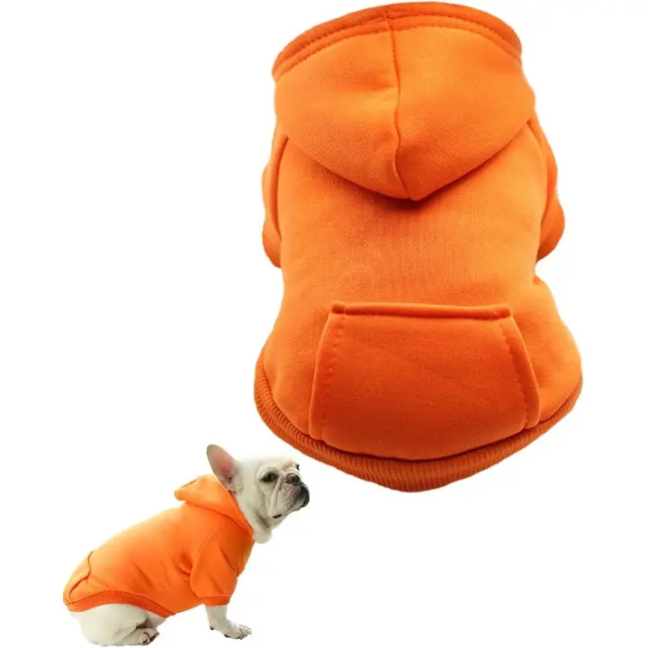 Sudaderas con capucha para perros, sudadera para perros ropa de suéter para mascotas chaqueta para perros mono, ropa de abrigo con capucha, ropa de abrigo para abrigos para perros (XXL, naranja) - 1