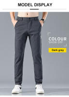Pantalones Clásicos Para Hombre Verano 2024 Gris Azul Negro Moda Casual Comodidad Talla Media Cierre De Cremallera Estilo Recto - details 8