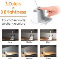 Lámpara de escritorio pequeña para oficina en casa, lámpara de escritorio blanca para niños, dormitorio LED - details 0