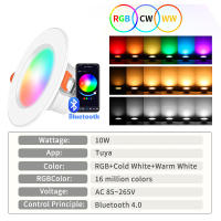 Lámpara LED Inteligente Tuya Smart Con Bluetooth Luz De Bajo Techo Redonda Cambio De Color RGB 10W Spot LED Recargable Para Techo - details 1